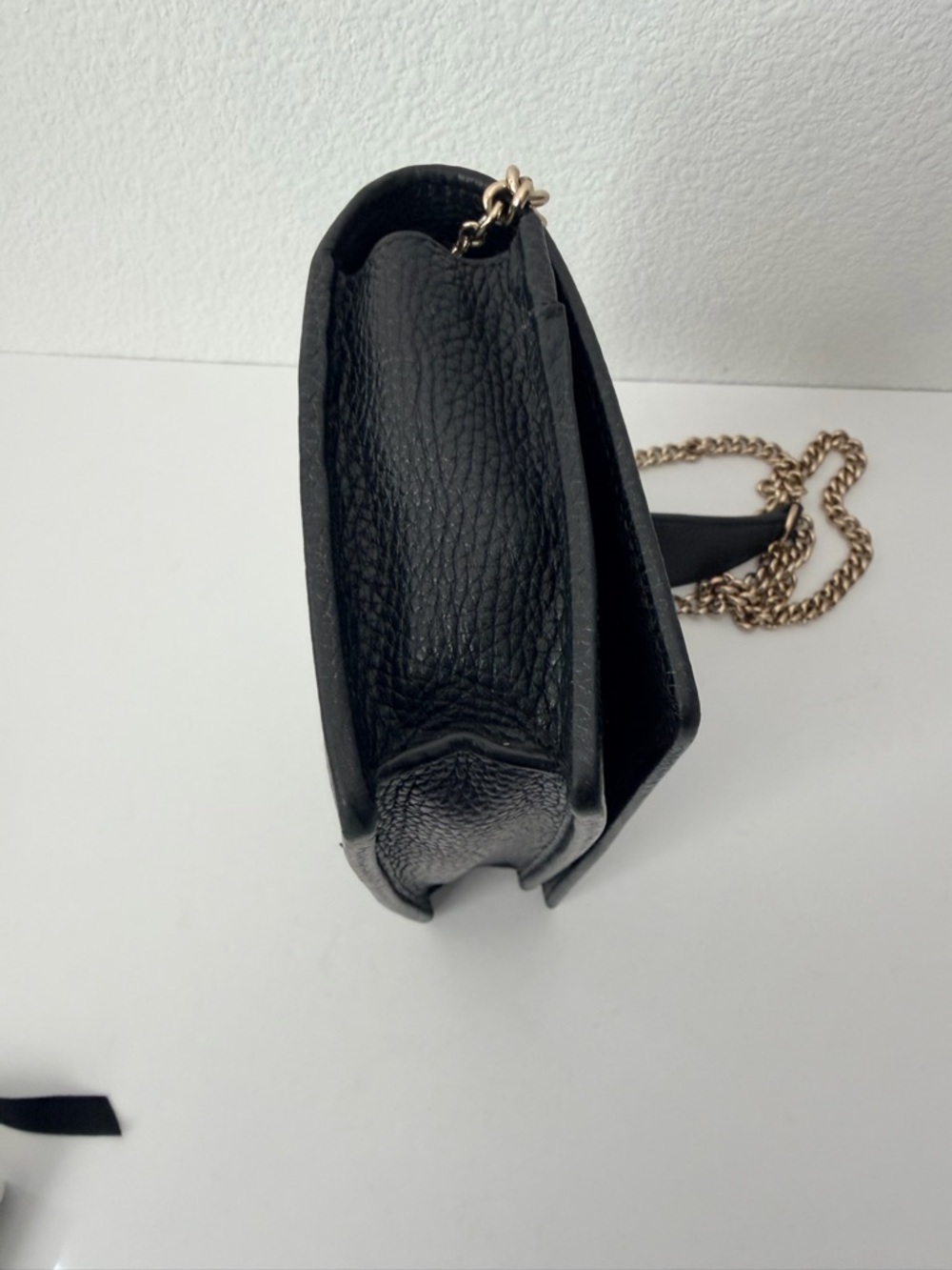 Gucci Soho Leather Chain Wallet Crossbody Black Gold Hardware - Picture 8 of 13